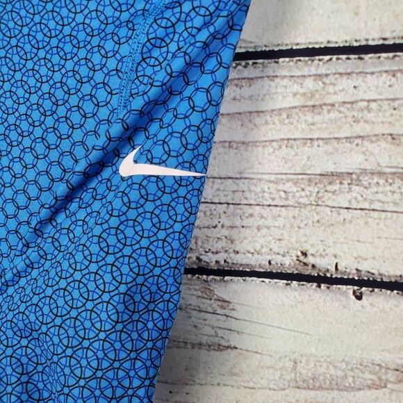 Nike Dri-Fit Women’s Long Sleeve 1/4 Zip Pullover Top Size XS Blue Geometric Pri - Picture 2 of 7